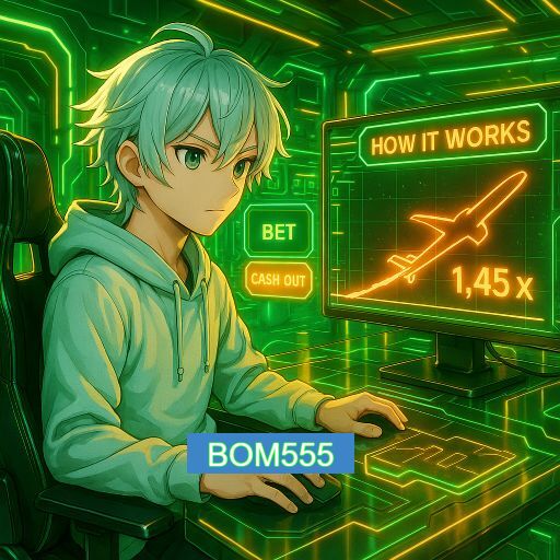 Imagem promocional do app oficial BOM555 destacando a conveniência de jogar cassino online pelo celular ou navegador