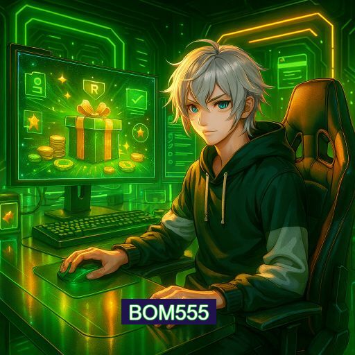 Imagem promocional do app oficial BOM555 destacando a conveniência de jogar cassino online pelo celular ou navegador