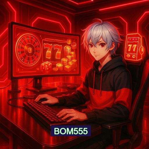 Imagem promocional do app oficial BOM555 destacando a conveniência de jogar cassino online pelo celular ou navegador