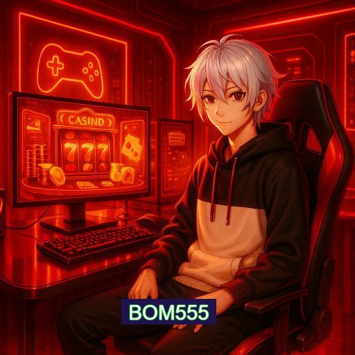 Imagem promocional do app oficial BOM555 destacando a conveniência de jogar cassino online pelo celular ou navegador