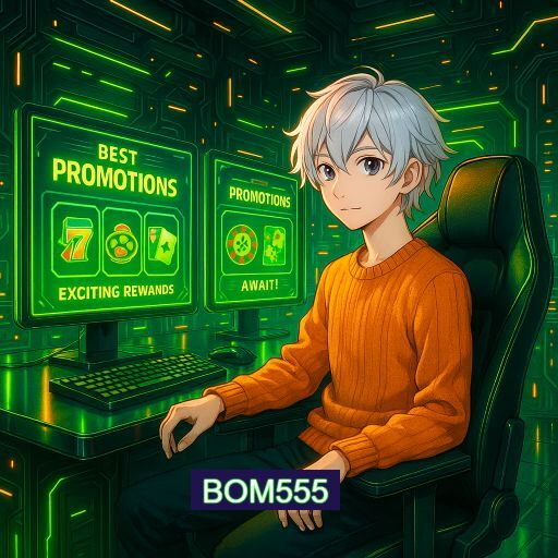 Imagem promocional do app oficial BOM555 destacando a conveniência de jogar cassino online pelo celular ou navegador