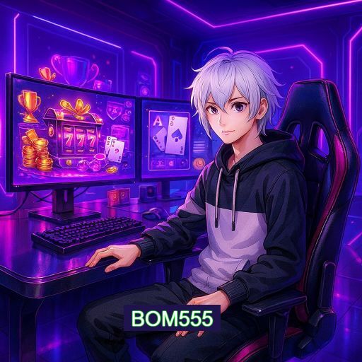 Imagem promocional do app oficial BOM555 destacando a conveniência de jogar cassino online pelo celular ou navegador
