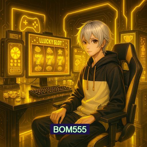 Imagem promocional do app oficial BOM555 destacando a conveniência de jogar cassino online pelo celular ou navegador